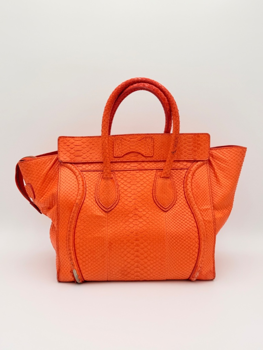 Céline Mini Luggage Tote — Orange Python - Picture 2 of 16